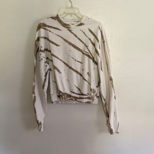 Good American Brown and Cream Patterned Sweatshirt